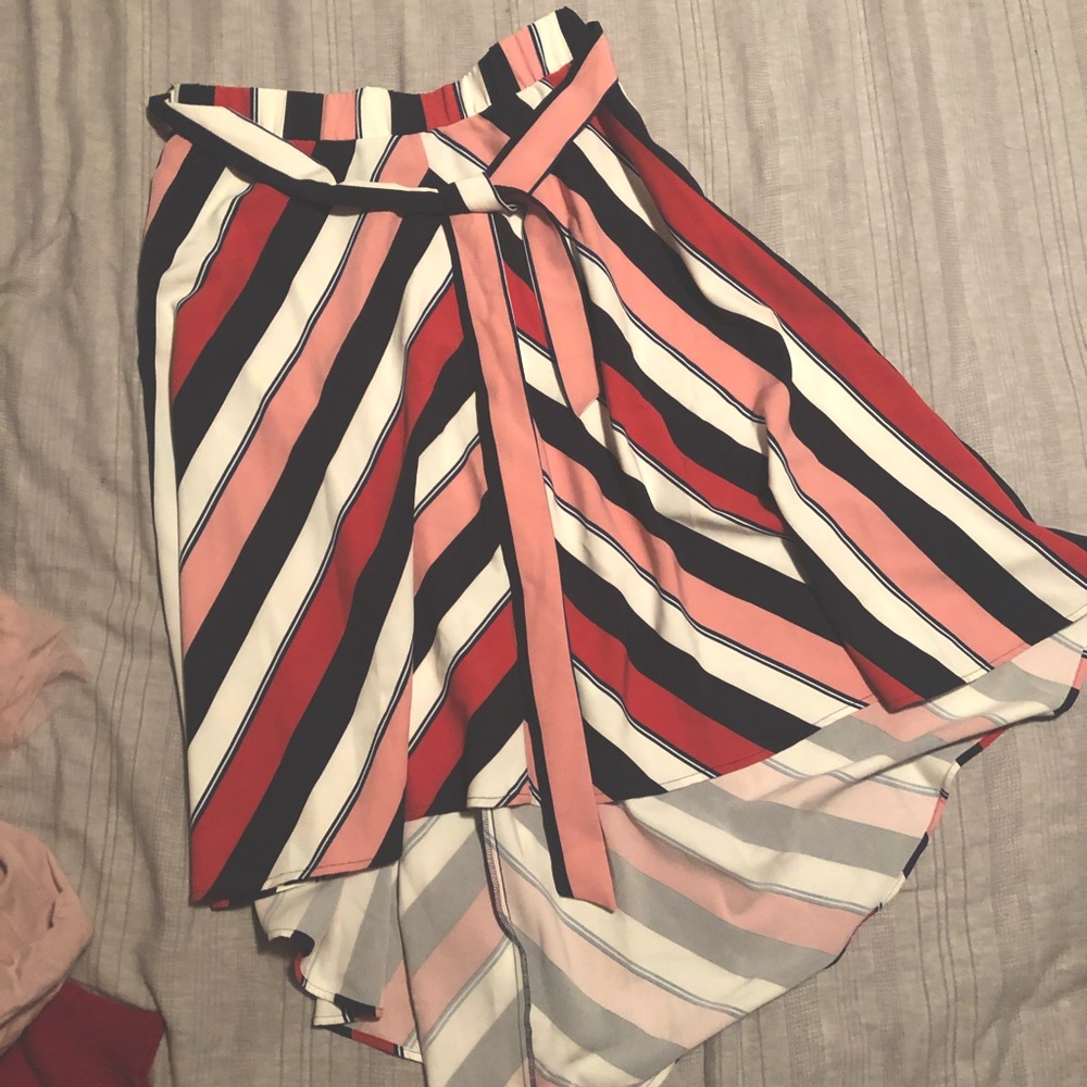 Lane Bryant Striped Hi-Low Hem Skirt Size 14